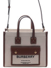 Mini Two-Tone Canvas and Leather Freya Tote Bag Natural Tan - BURBERRY - BALAAN 2