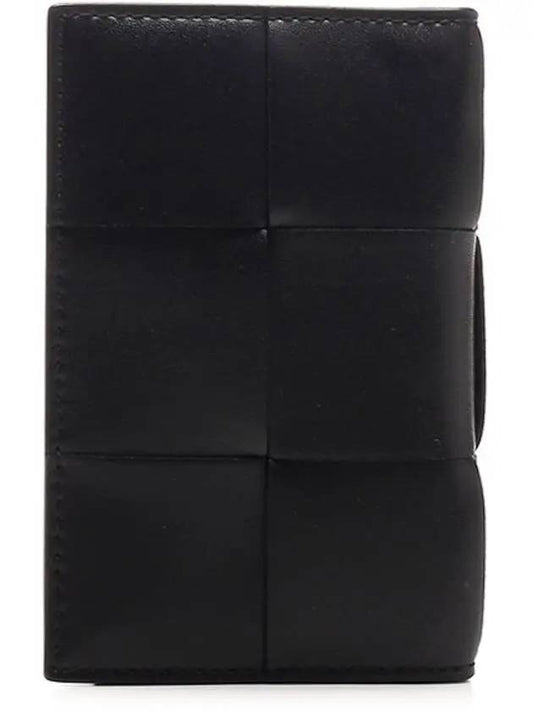 Maxi Intrecciato Flap Card Wallet Black - BOTTEGA VENETA - BALAAN 1