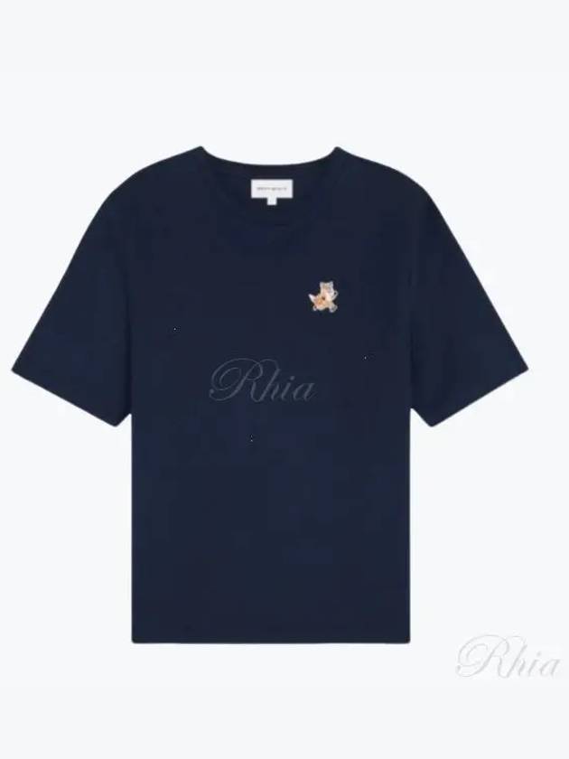 Speedy Fox Patch Comfort Short Sleeve T Shirt Navy - MAISON KITSUNE - BALAAN 2