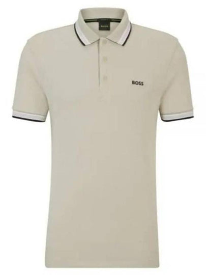 Paddy Cotton Short Sleeve Polo Shirt Light Beige - HUGO BOSS - BALAAN 2