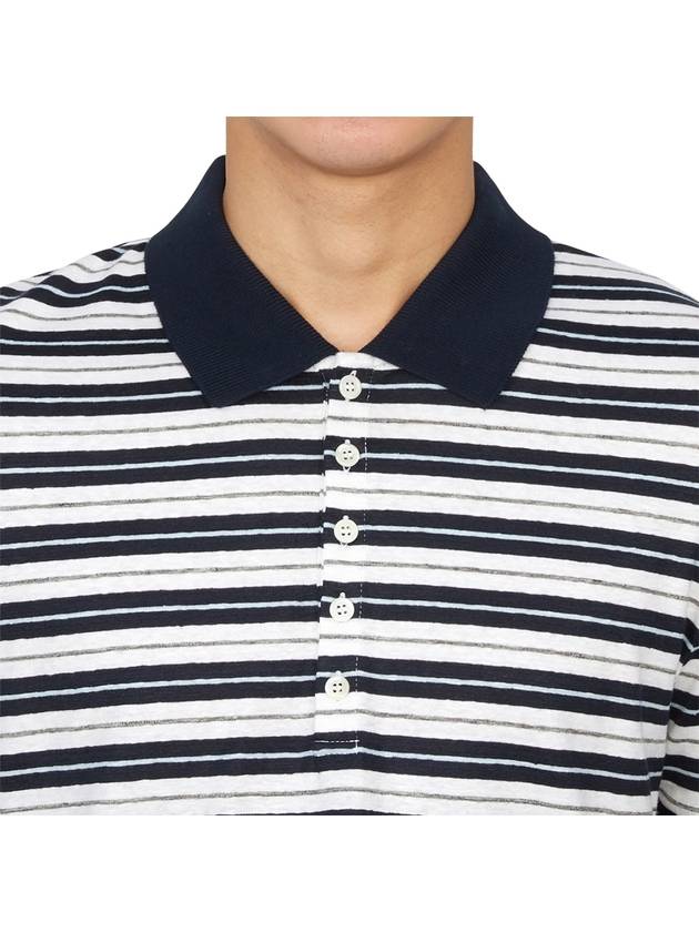 logo patch striped polo shirt MJP191AJ0120 - THOM BROWNE - BALAAN 6