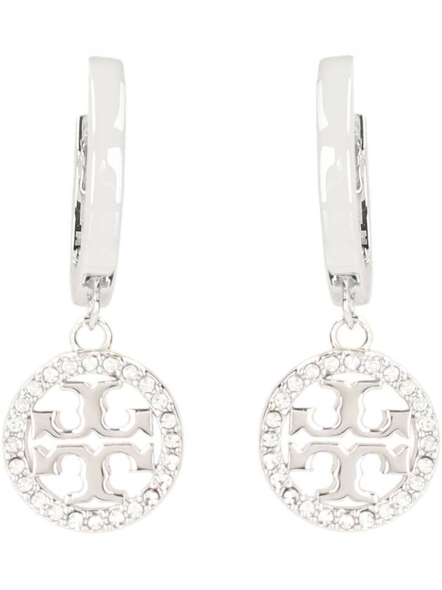 Miller Pave Hoop Earrings Silver - TORY BURCH - BALAAN 2