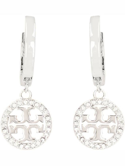 Miller Pave Hoop Earrings Silver - TORY BURCH - BALAAN 2