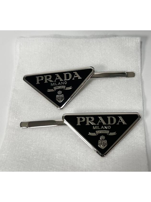 Triangle logo metal hairpin - PRADA - BALAAN 2