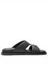 Aqua Grained Calfskin Sandal Black - DIOR - BALAAN 6