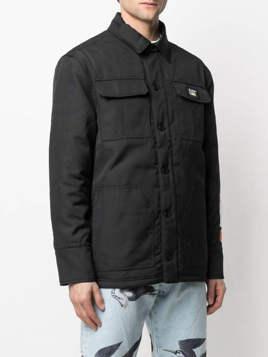 Heron Preston Logo Patch Button Jacket Black Men HMEM005F20FAB002 1000 - HERON PRESTON - BALAAN 2