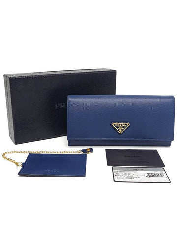 1MH132 Saffiano triangle logo long wallet - PRADA - BALAAN 1