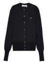 Bea Embroidered Logo Cardigan Black - VIVIENNE WESTWOOD - BALAAN 11