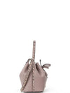 Rockstud Logo Leather Bucket Bag Beige - VALENTINO - BALAAN 3