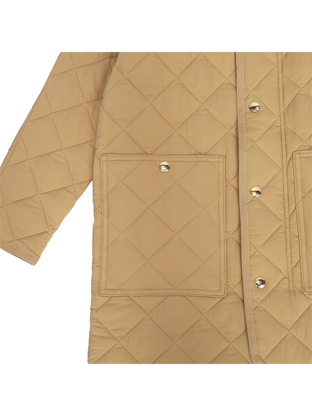 Kids Diamond Quilted Hooded Coat Beige - BURBERRY - BALAAN 6