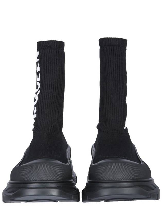 White Logo Socks High Top Sneakers Black - ALEXANDER MCQUEEN - BALAAN 3