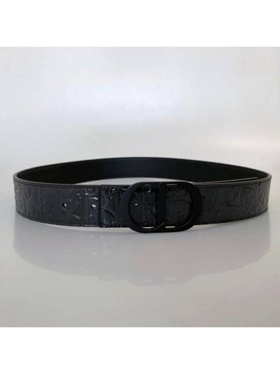 Men's Logo Leather Belt Black - DIOR - BALAAN 2