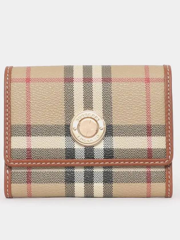 Check Half Wallet Beige - BURBERRY - BALAAN 3