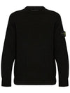 Compass Badge Wool Knit Top Black - STONE ISLAND - BALAAN 3