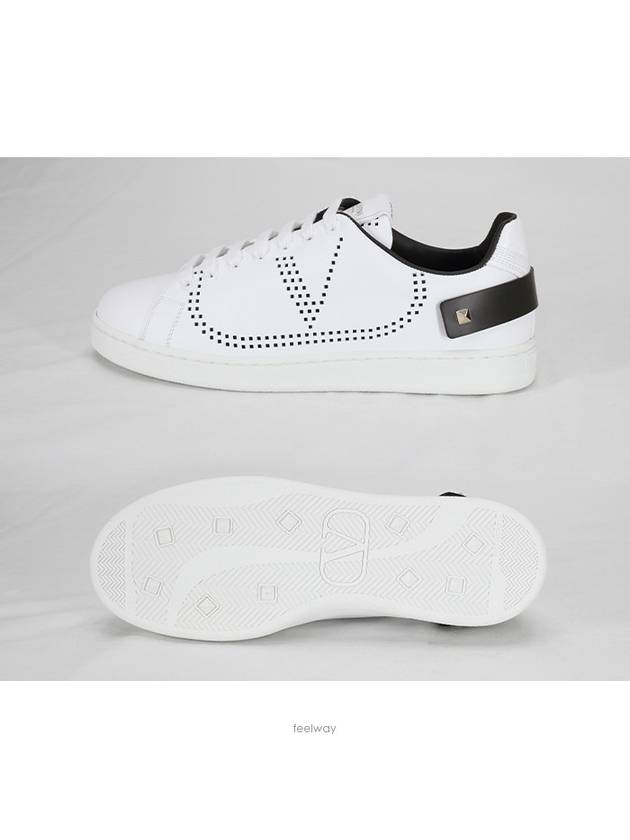 Men's Backnet V Logo Low Top Sneakers White Black - VALENTINO - BALAAN 7