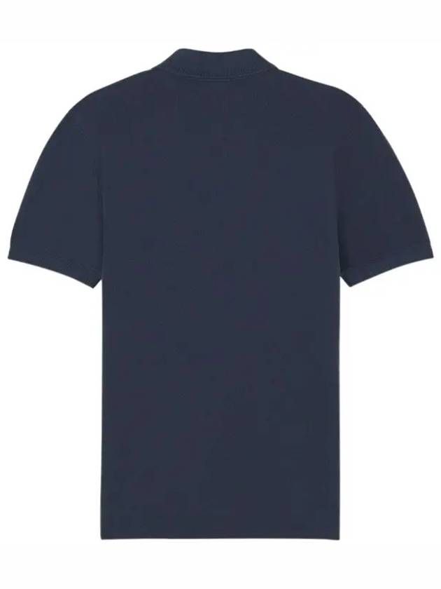 Fox Head Patch Cotton Polo Shirt Blue - MAISON KITSUNE - BALAAN 5