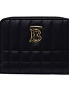 Lola Zipper Quilted Leather Half Wallet Black - BURBERRY - BALAAN 4