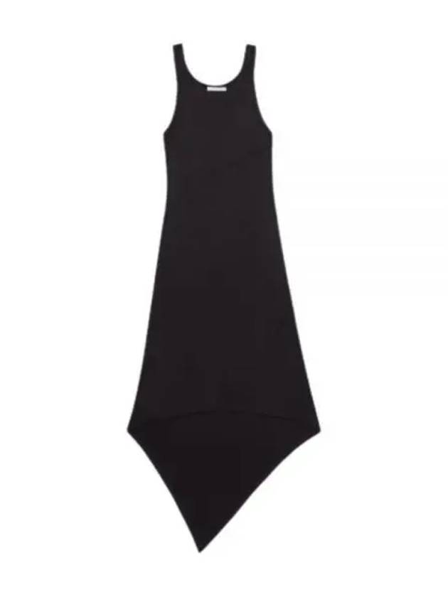 Jersey Scarf Hem Tank Mini Dress Black - HELMUT LANG - BALAAN 2