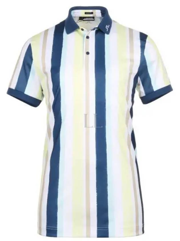 J. Lindbergh Resort Painted Stripe Print Golf Short Sleeve Shirt - J.LINDEBERG - BALAAN 2