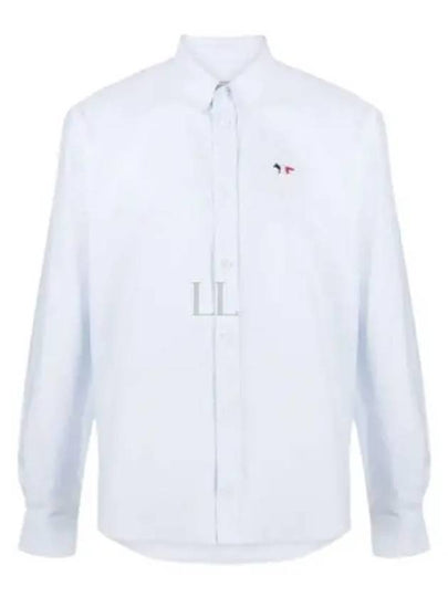 Men's Tricolor Fox Patch Cotton Long Sleeve Shirt White - MAISON KITSUNE - BALAAN 2