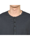 Men's Henry Neck Cotton Short Sleeve T-Shirt Charcoal - TEN C - BALAAN 7