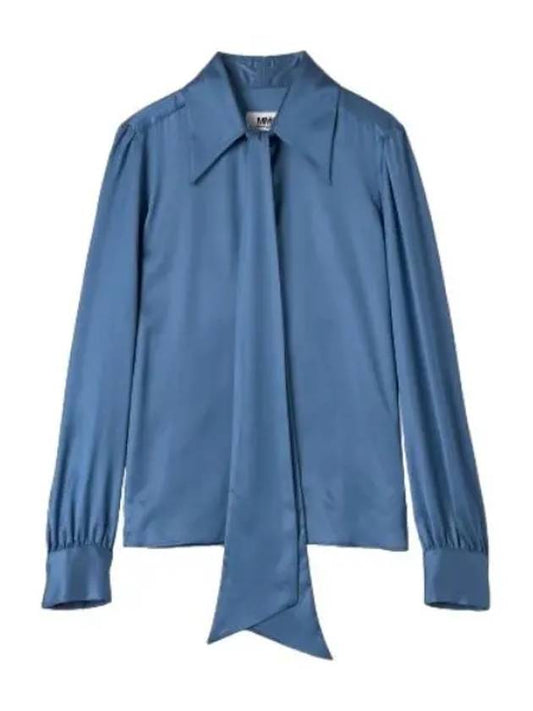 MM6 Woven Rayon Shirt Blue - MAISON MARGIELA - BALAAN 1