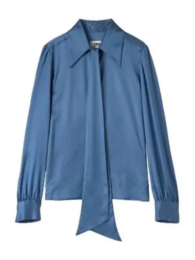 MM6 Woven Rayon Shirt Blue - MAISON MARGIELA - BALAAN 1