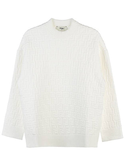 FF Logo Embossed Pullover Knit Top White - FENDI - BALAAN 2