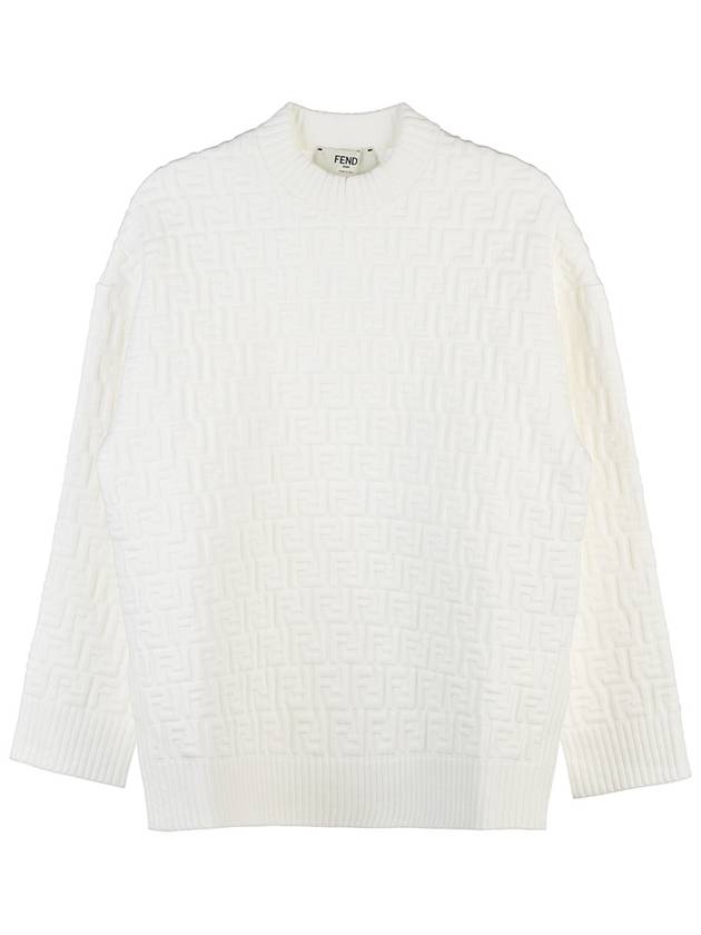 FF Logo Embossed Pullover Knit Top White - FENDI - BALAAN 11