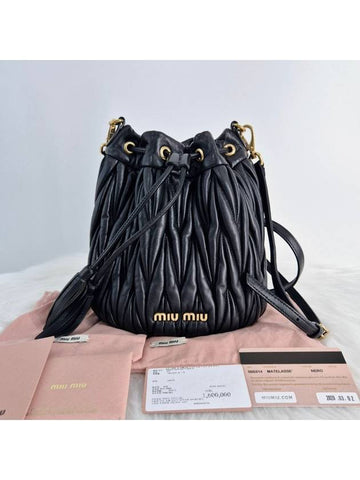 Matelasse leather bucket bag black - MIU MIU - BALAAN 1