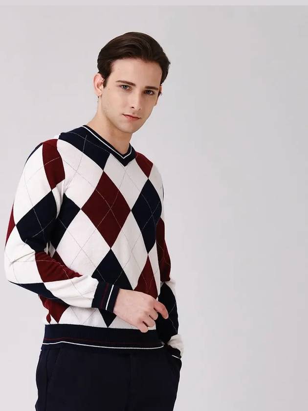 Argyle Cashmere Sweater OF2402GB - ONOFF - BALAAN 3