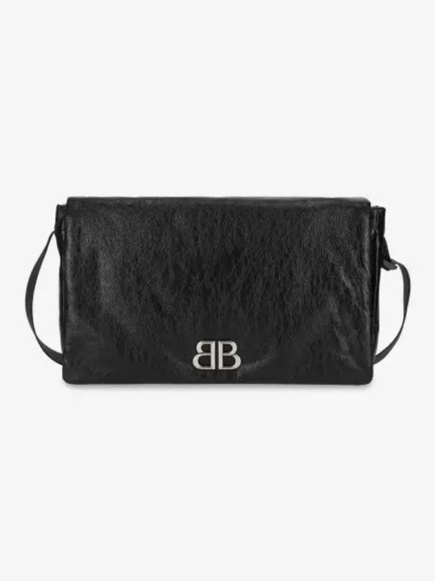 Monaco Flap Medium Shoulder Bag Black - BALENCIAGA - BALAAN 2