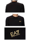 Ea7 Logo Print Sweatshirt Black - EMPORIO ARMANI - BALAAN.