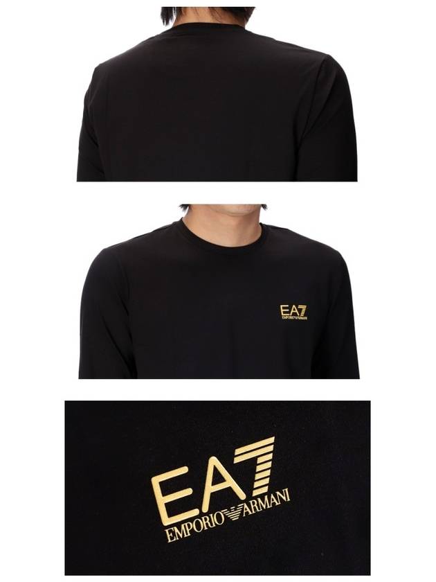 Ea7 Logo Print Sweatshirt Black - EMPORIO ARMANI - BALAAN.