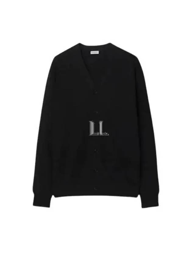 V Neck Wool Cardigan Black - BURBERRY - BALAAN 2