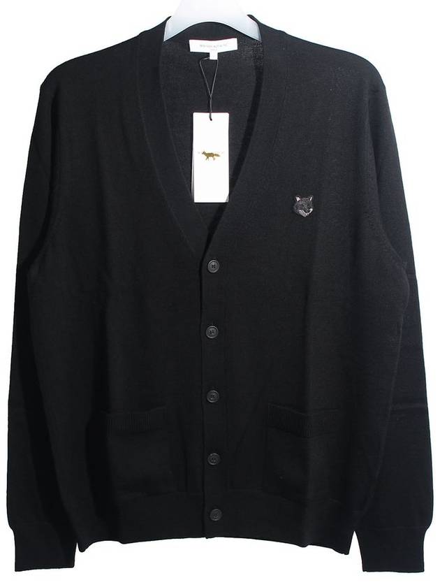 Bold Fox Head Patch Regular Cardigan Black - MAISON KITSUNE - BALAAN 2