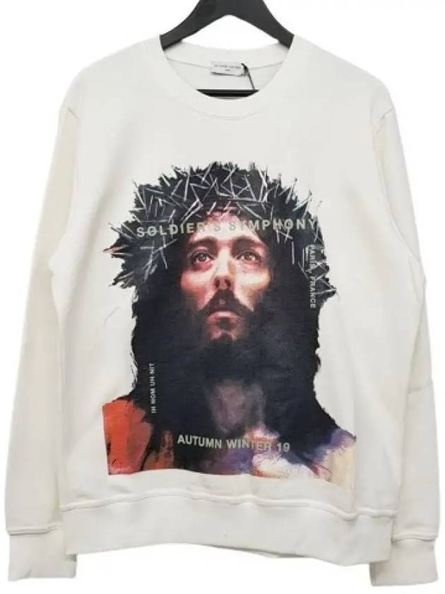 Jesus Print Crew Neck Sweatshirt White - IH NOM UH NIT - BALAAN 3