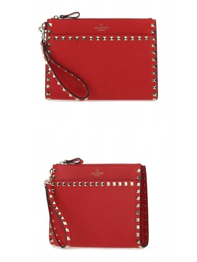 Rockstud Clutch Bag Red - VALENTINO - BALAAN 5