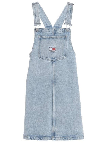 Pinafore mini short dress denim light - TOMMY HILFIGER - BALAAN 1