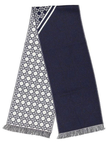 patterned frayed edge scarf - DIOR - BALAAN 1