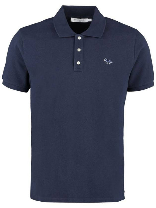 Navy Fox Patch Classic Polo Shirt Navy - MAISON KITSUNE - BALAAN 1