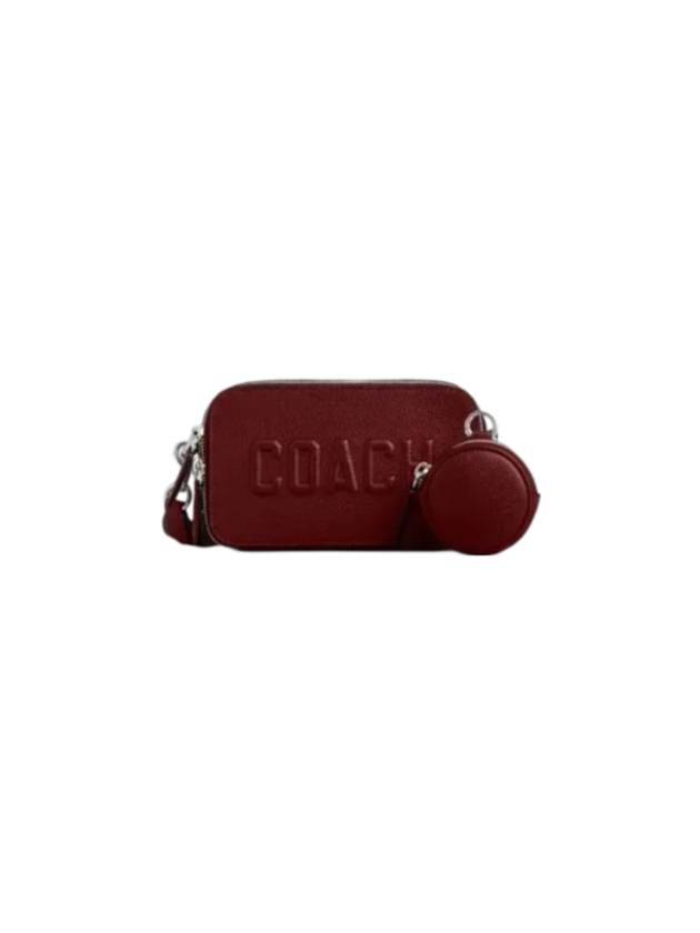 Charter Logo Graphic Slim Cross Bag Red - COACH - BALAAN 1