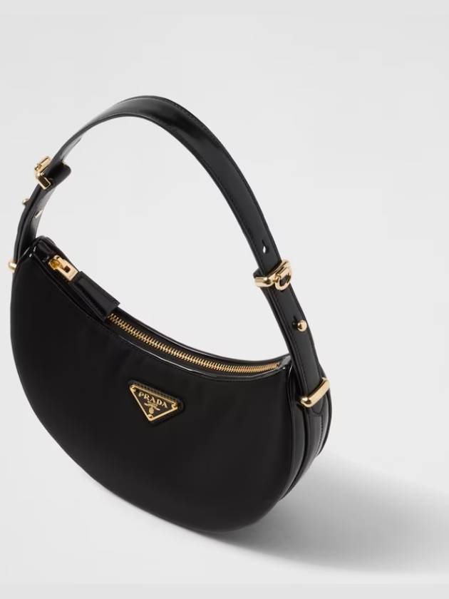 Arque Re-Nylon Leather Shoulder Bag Black - PRADA - BALAAN 4