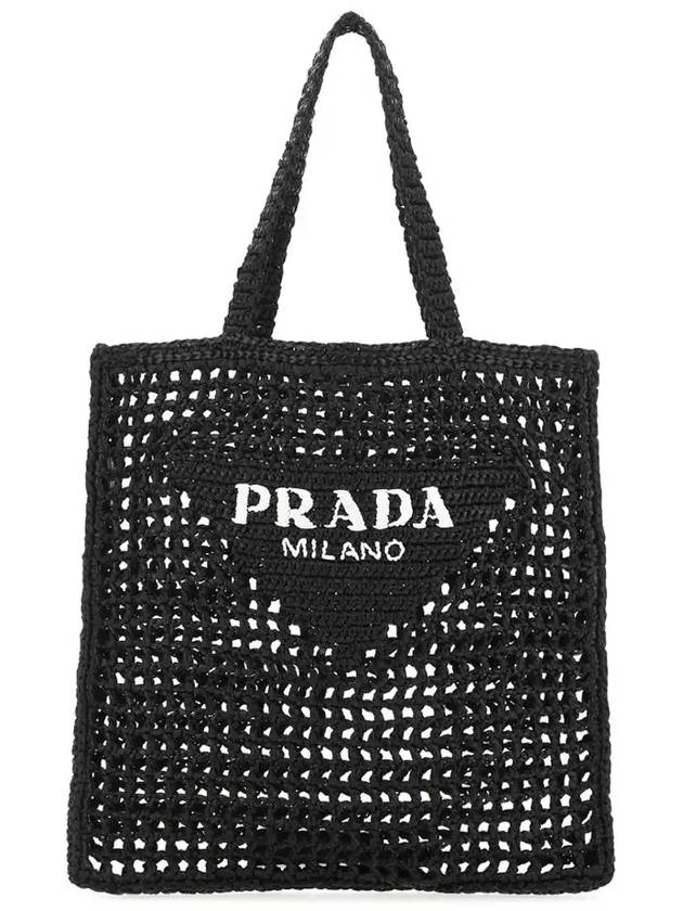 Crochet Tote Bag Black - PRADA - BALAAN 2