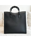 Diana Large Leather Tote Bag Black - GUCCI - BALAAN 3