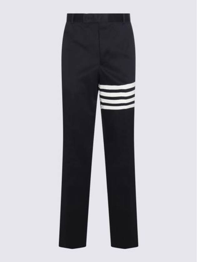 Diagonal Unconstructed Chino Straight Pants Navy - THOM BROWNE - BALAAN 5