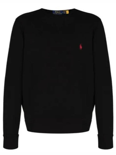 Embroidered Logo Pony Crew Neck Sweatshirt Black - POLO RALPH LAUREN - BALAAN 2