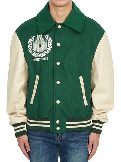 Varsity College Bomber Jacket Green - FAMILY FIRST - BALAAN 2