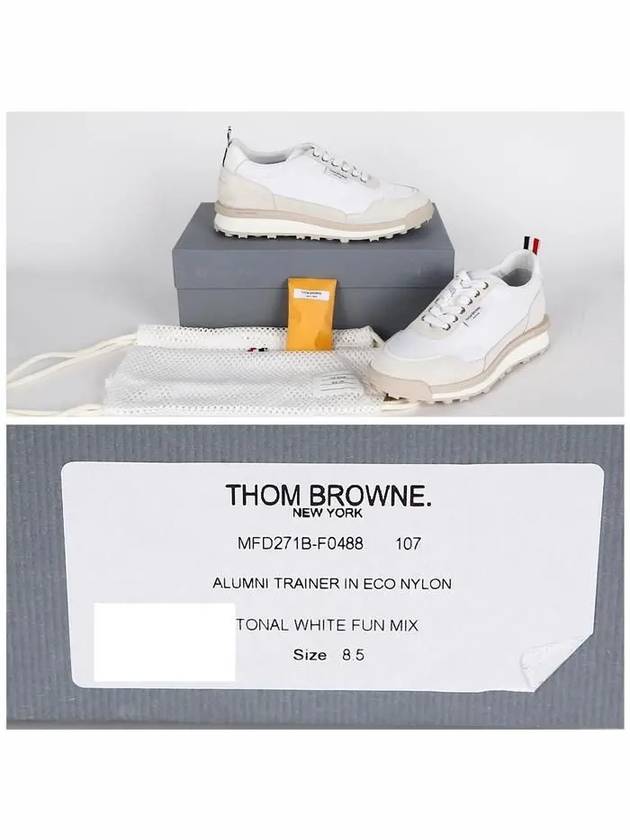 Alumni Eco Nylon Sneaker Tonal White Fun Mix - THOM BROWNE - BALAAN 7