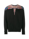 Men's Wings Print Round Sweatshirt Black - MARCELO BURLON - BALAAN 1